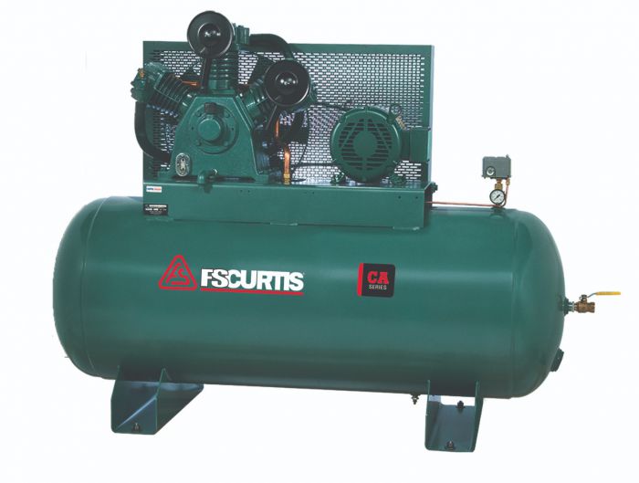 FS-Curtis CA15, 15 HP Two Stage Air Compressor 42.6 CFM @ 175 PSI, 120 Gallon Horizontal Air Tank, 208-230/460-Volt, 3-Phase