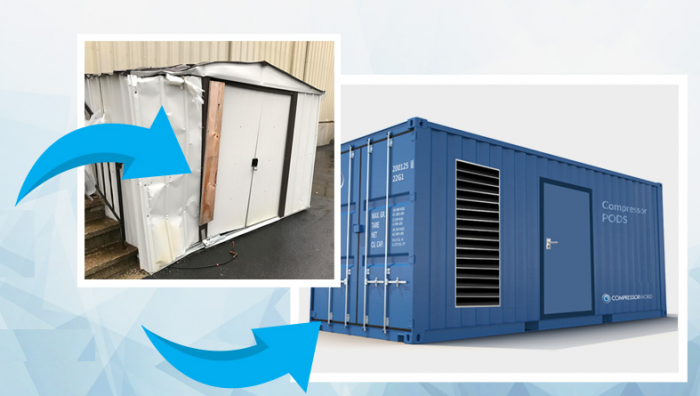 Mini Custom ContainerPods Available.  Including Air Compressors, Dryers, Tanks - A Portable Compressor Room 